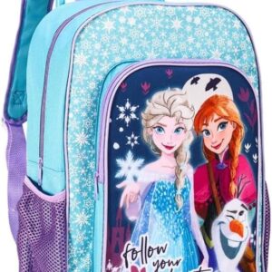 Peppa Pig Unisex Kid's Premium Trolley Backpack Bag, Blue & Purple-Frozen, Pack of 1