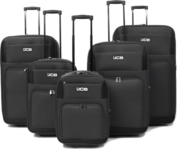 JCB 28" Large Suitcase, Lightweight Case with Telescopic Handle, Family Case, Trolley Bag Case - Black - 29" - Image 6