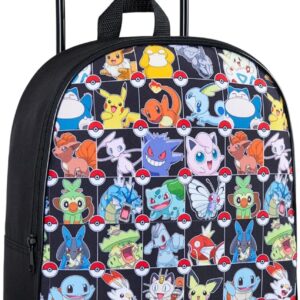 Pokemon Kids Foldable Trolley Suitcase 39 x 27cm, 10.5 litres 2 Wheels (Black Aop)