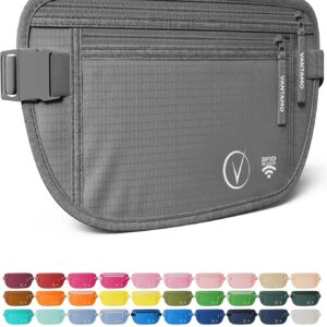 Money Belt for Travel - Security Fanny Pack for Phone, Money, Passport, & More with Anti Theft RFID Protection - Slim Under Clothes Hidden Wallet Holder Bag - Unisex Travel Waist Pouch for Women & Men